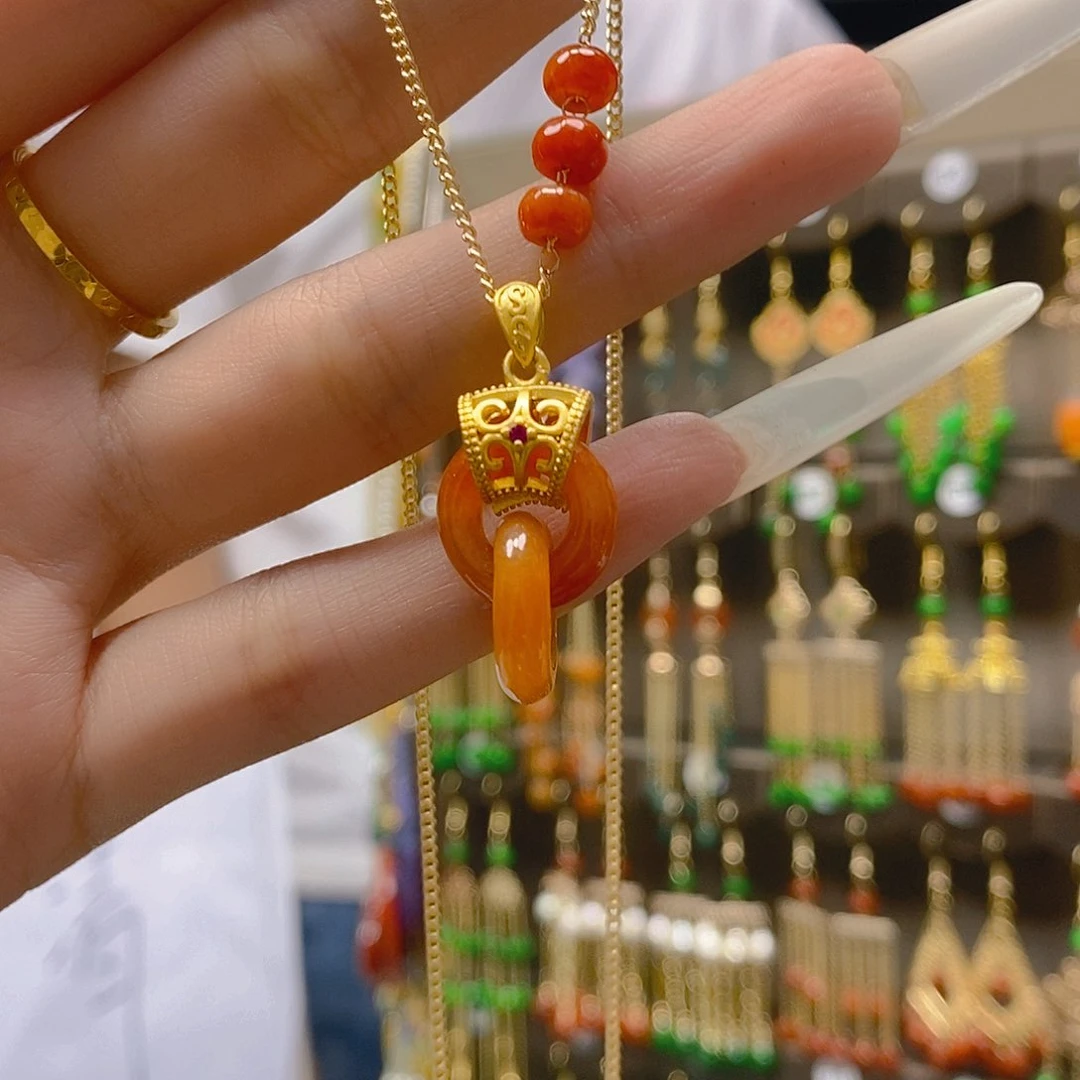 翡翠合金耳饰翡翠