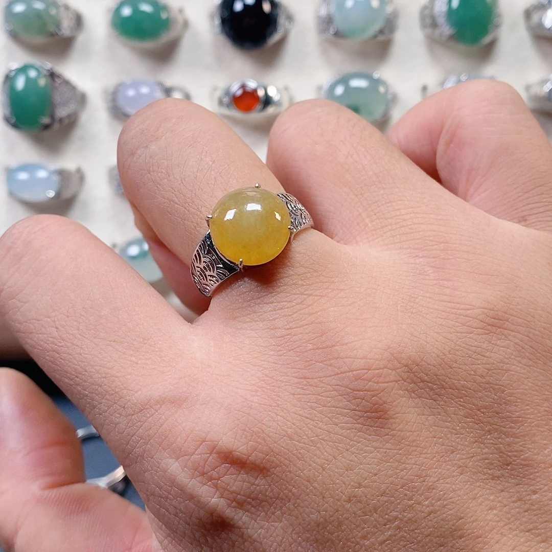 翡翠银S925镶嵌戒指