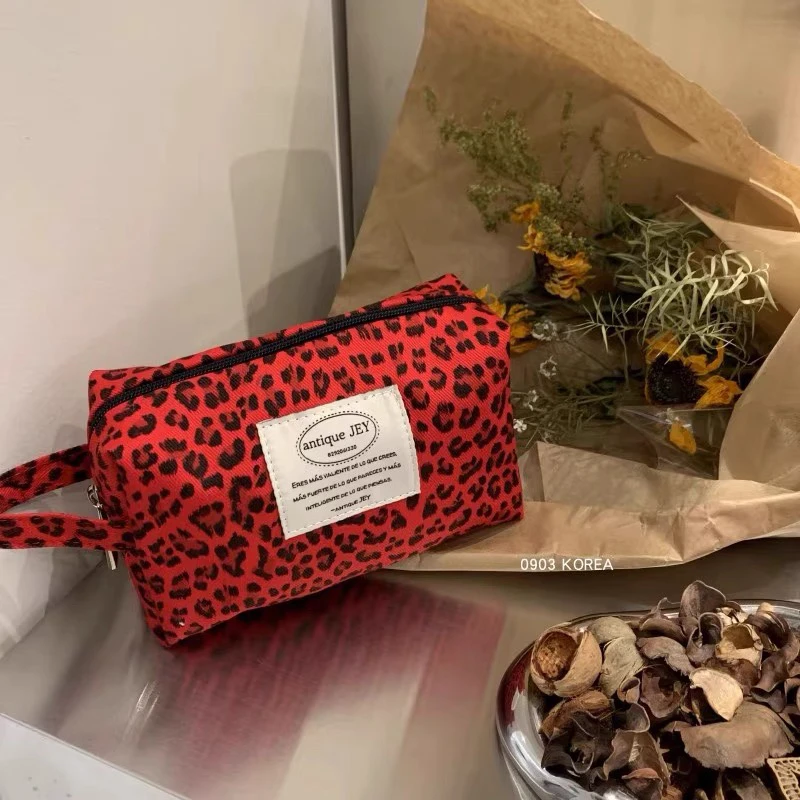 东大门an复古豹纹化妆包ins