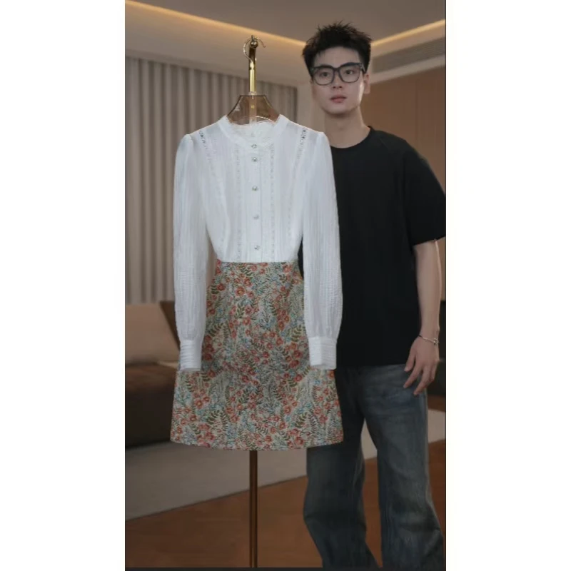 【门店飞】6898囯内设计师品牌女装气质收腰长袖连衣裙