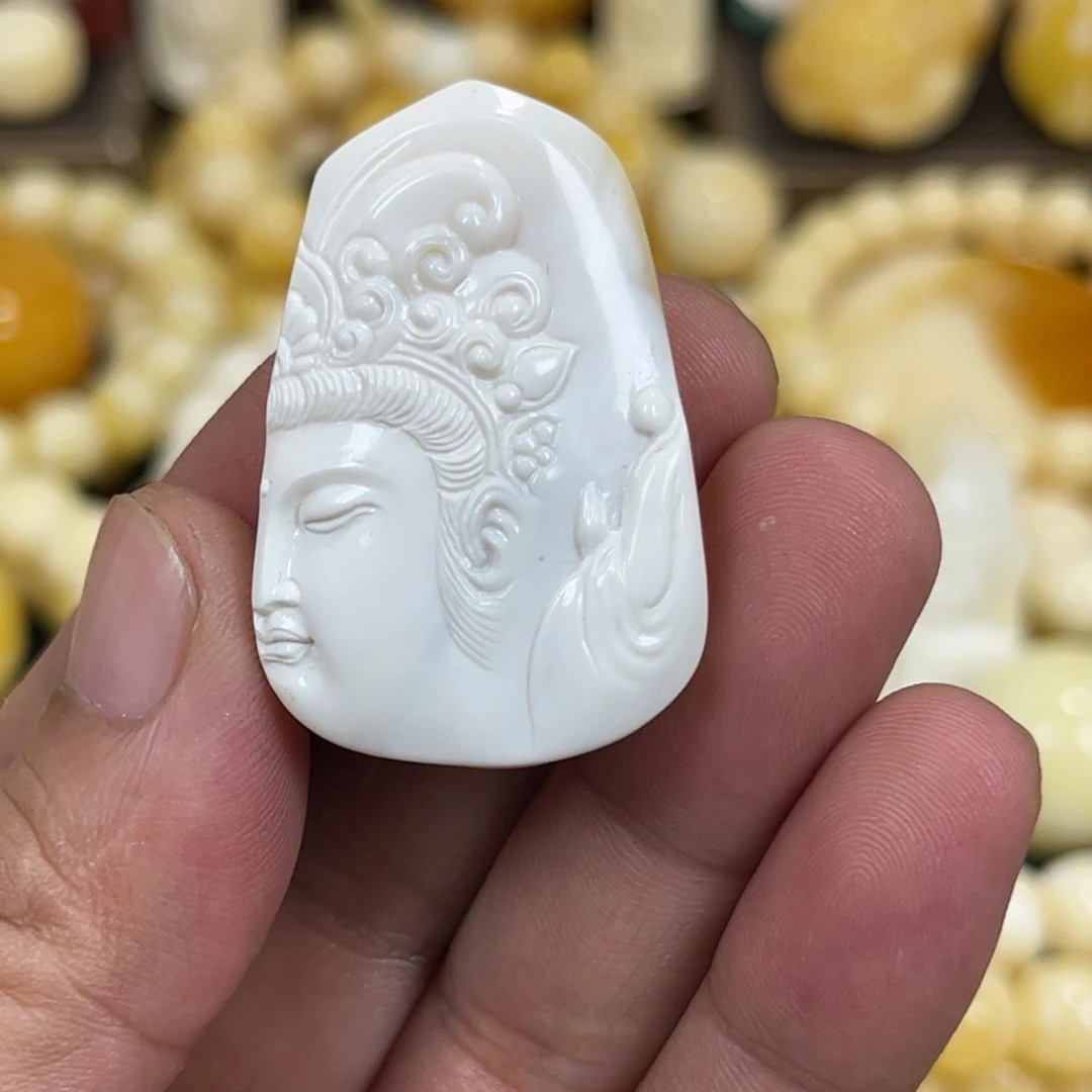 琥珀手链未镶嵌油漆白观音