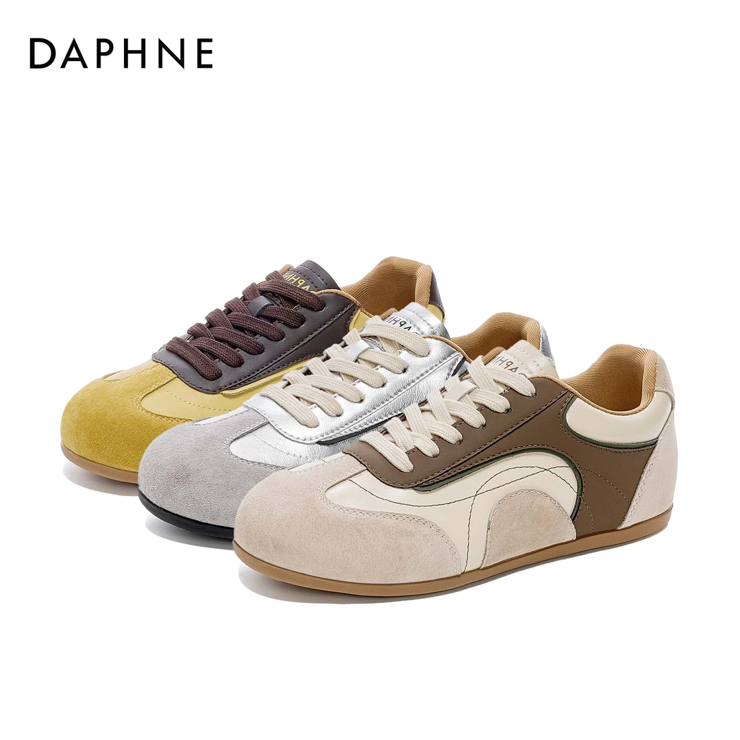 达芙妮平底经典黄色德训鞋子女款秋季2025新款休闲女鞋薄款运动鞋