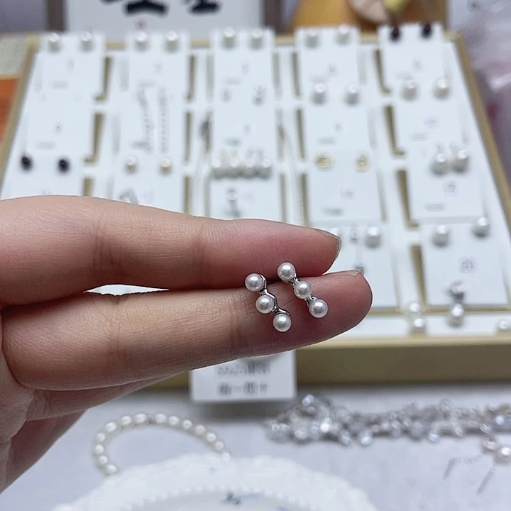 淡水珍珠耳饰银S925镶嵌灌*包