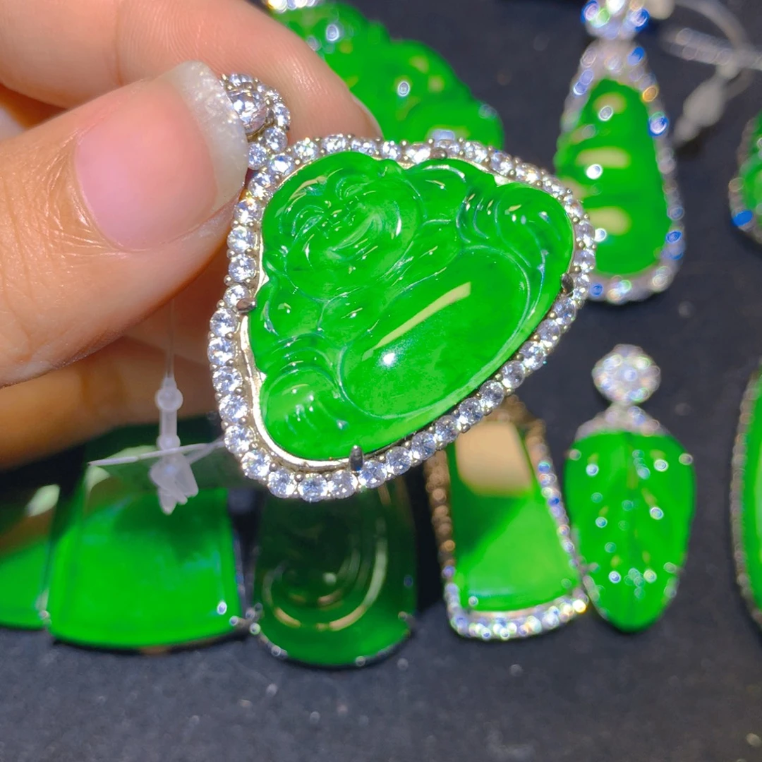 翡翠银S925镶嵌颈饰