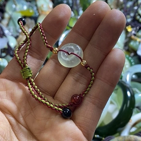 岫玉脚链未镶嵌一个