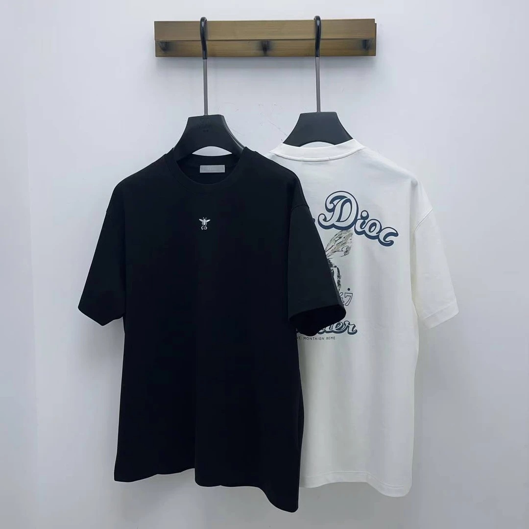C.Dioc男士春夏新款小蜜蜂宽松短袖圆领T恤时尚百搭