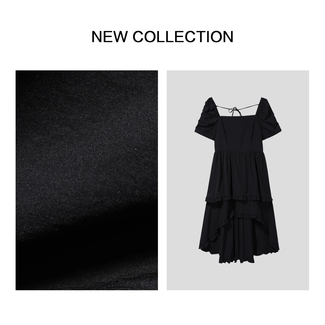 【龙哥专属】L3F28138 夏季黑色收腰显瘦连衣裙   8138