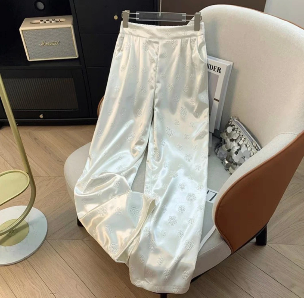 Y  2025年夏季新款30姆米山茶花外销窄版高级平腰直筒裤