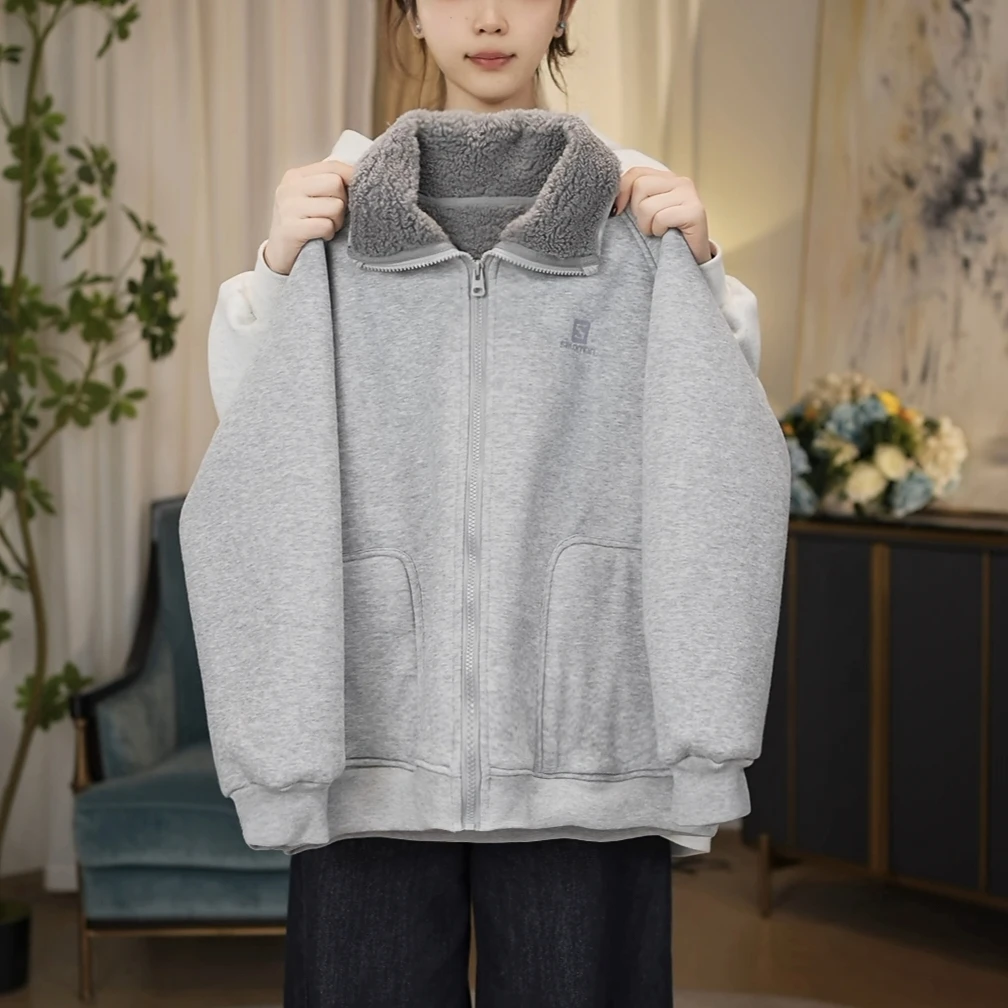 女童秋冬季厚款外套2025秋冬季新款女孩中大童时尚外套Q63422