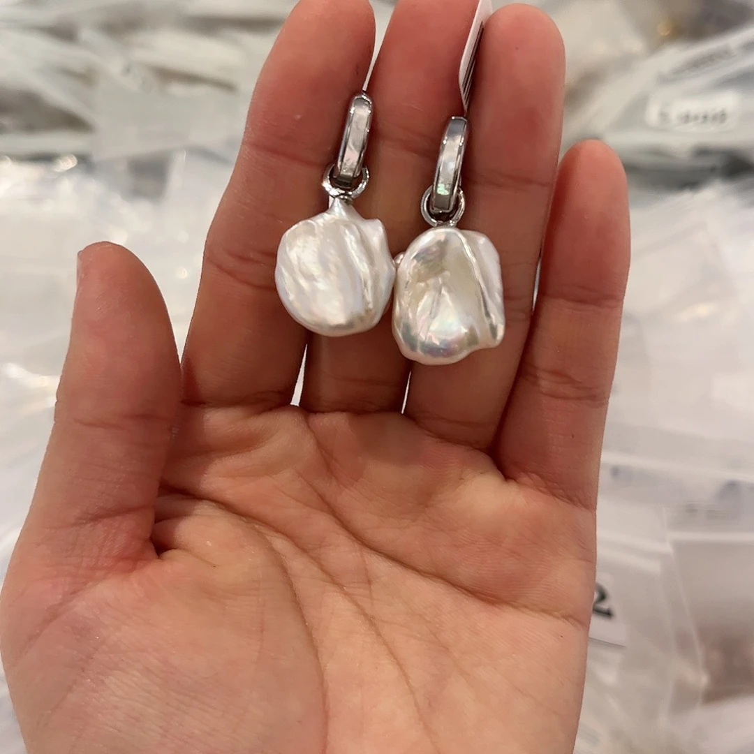 淡水珍珠耳饰合金