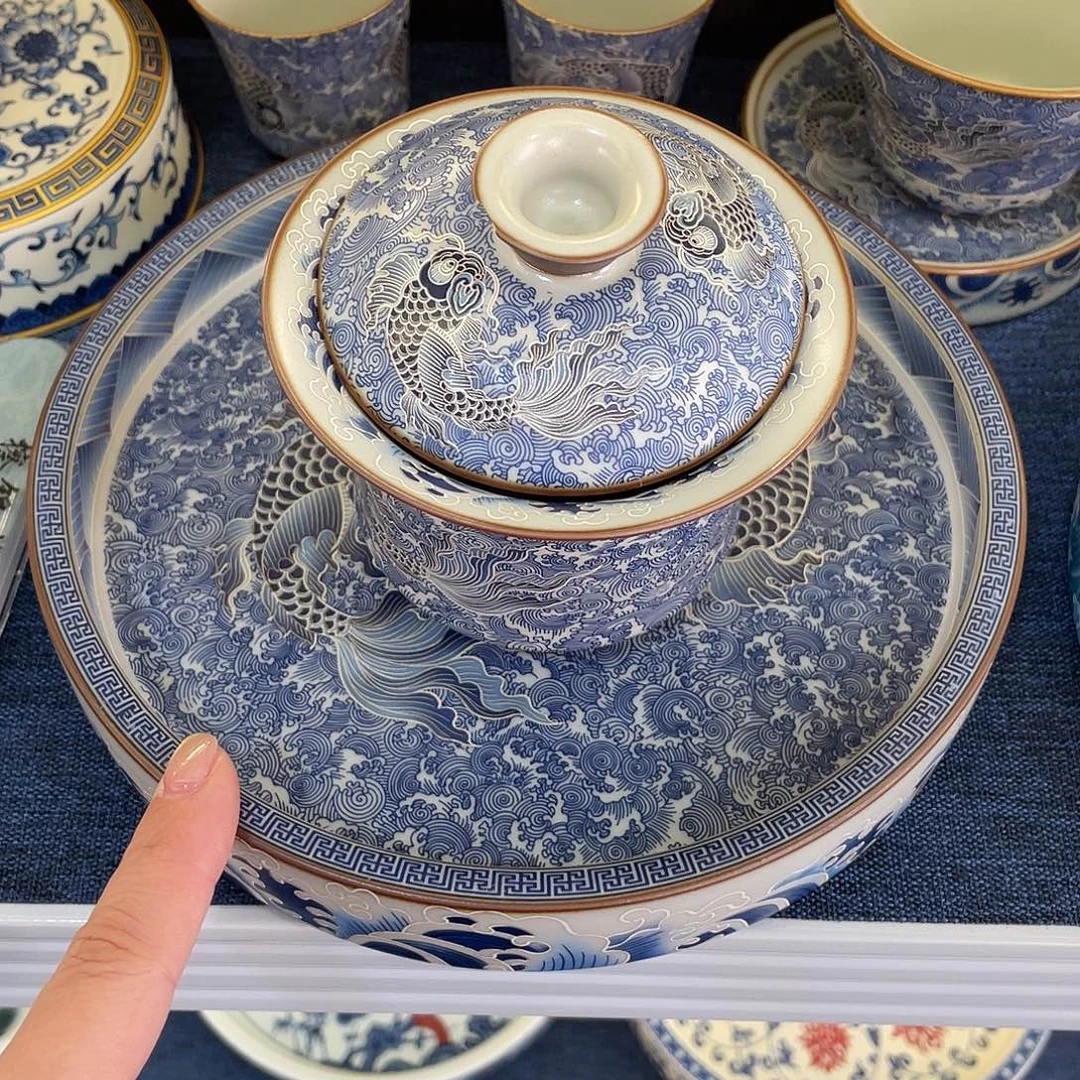 陶景德陶瓷盖碗茶具