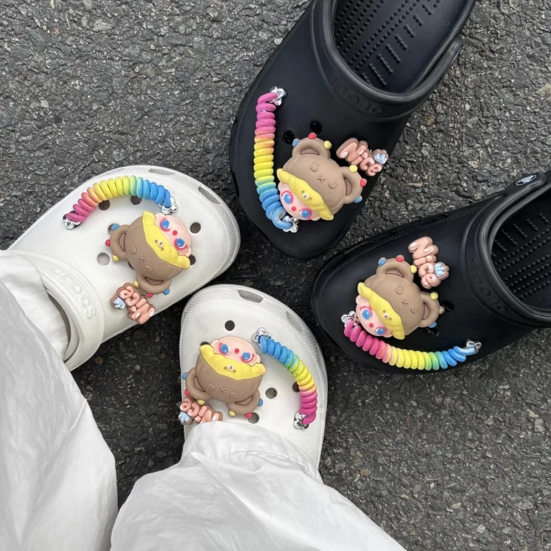 泡泡玛特洞洞鞋配饰约会日立体绑带鞋花可爱DIY配饰适配Crocs鞋扣