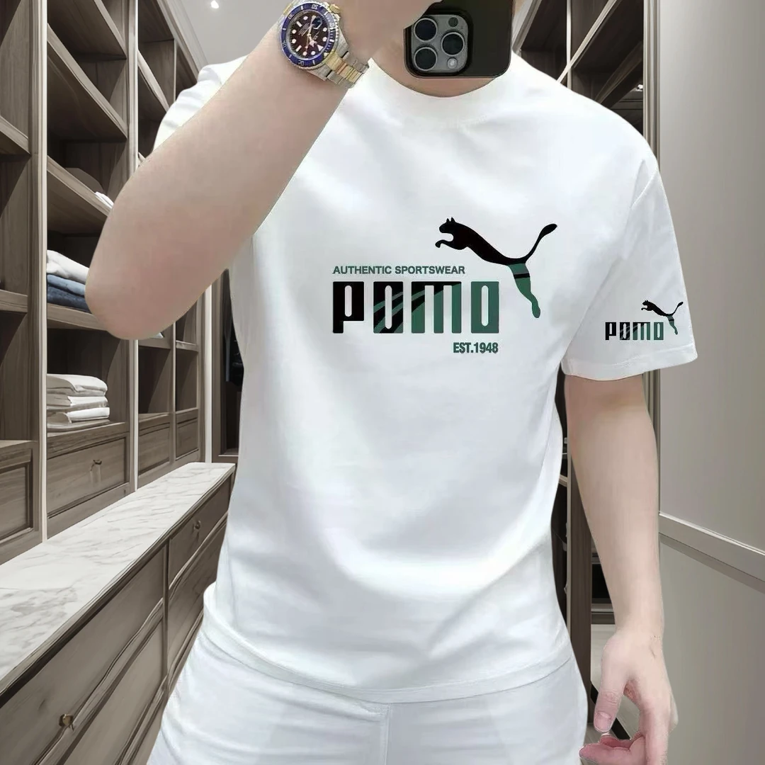 欧版夏季圆领潮牌短袖半袖T恤男士修身新款时尚韩版休闲印花上衣