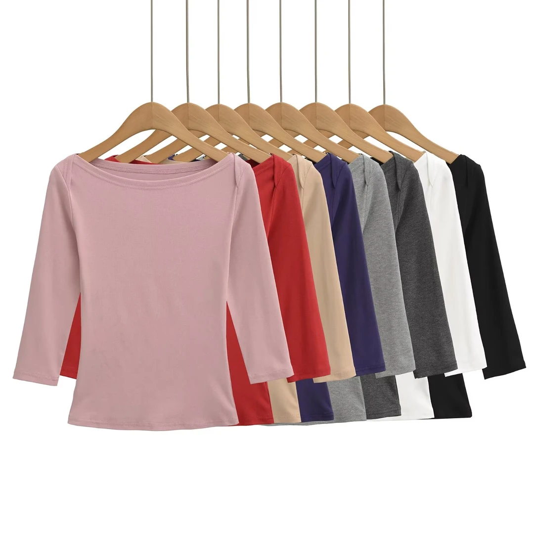 2561 辣妹船领口七分袖