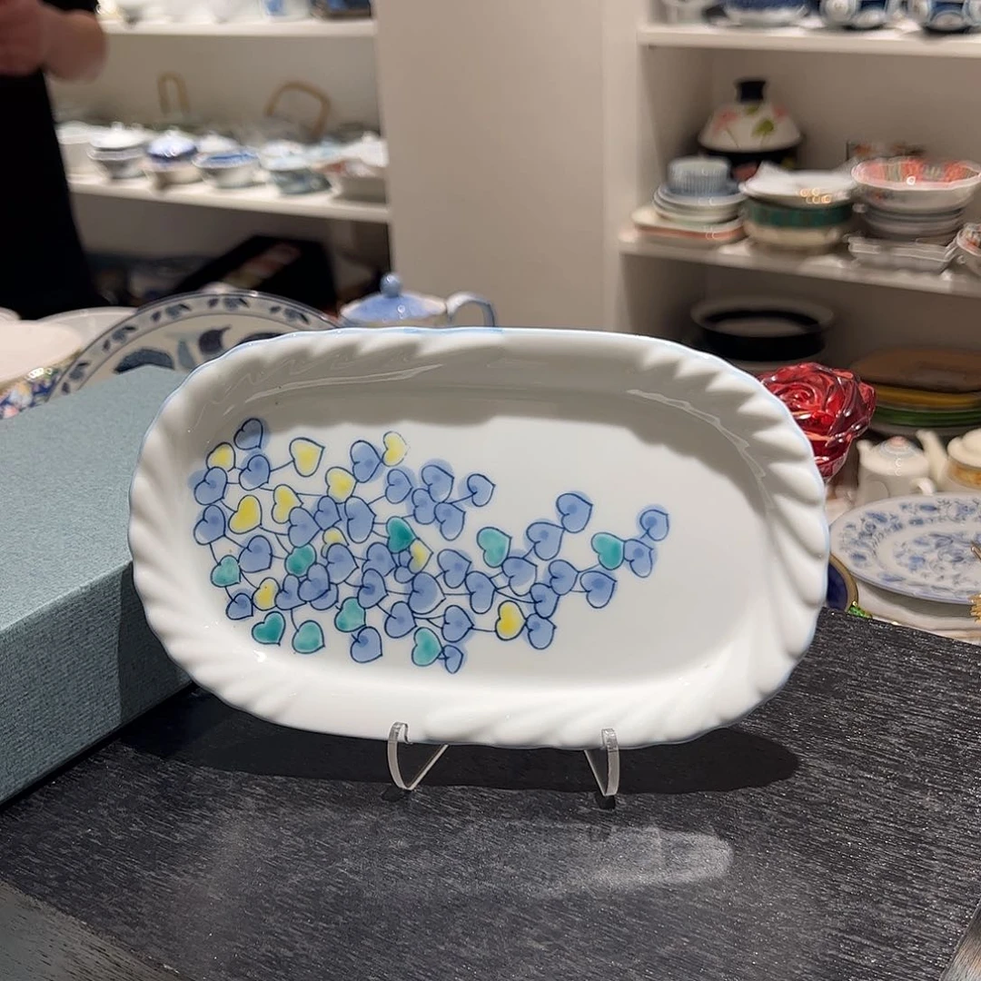 瓷檀*华山小椭圆盘子双款