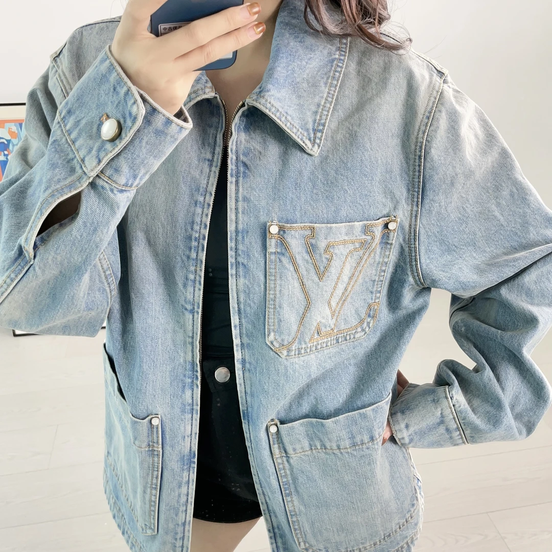 95新 LouisVuitton/路易威登 牛仔外套46码蓝色/251001ZMM8MA1