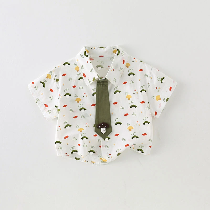 【现货捡漏】儿童短袖衬衫夏季新款可爱中小童短t恤Polo衬衣km576