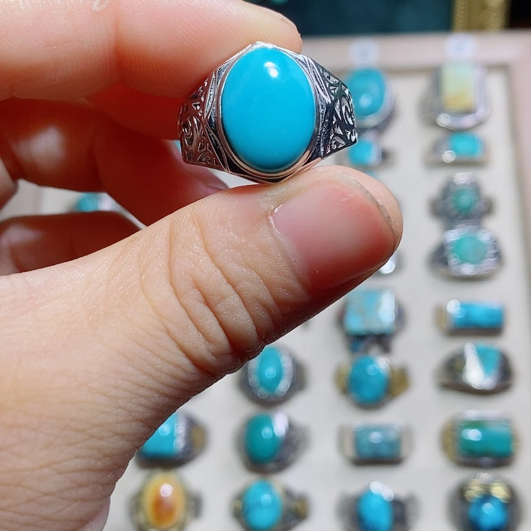 银S925镶嵌绿松石挂件