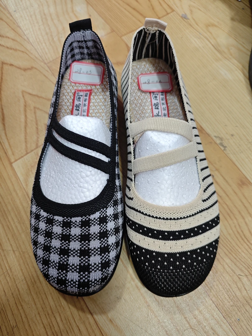 28-03黑格28-02卡条超轻底高档飞织女鞋