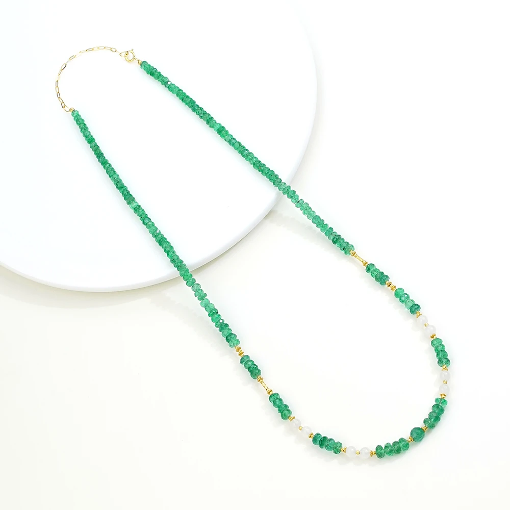 【朝颜】双11周年庆福利18K金祖母绿项链（40+5）46521