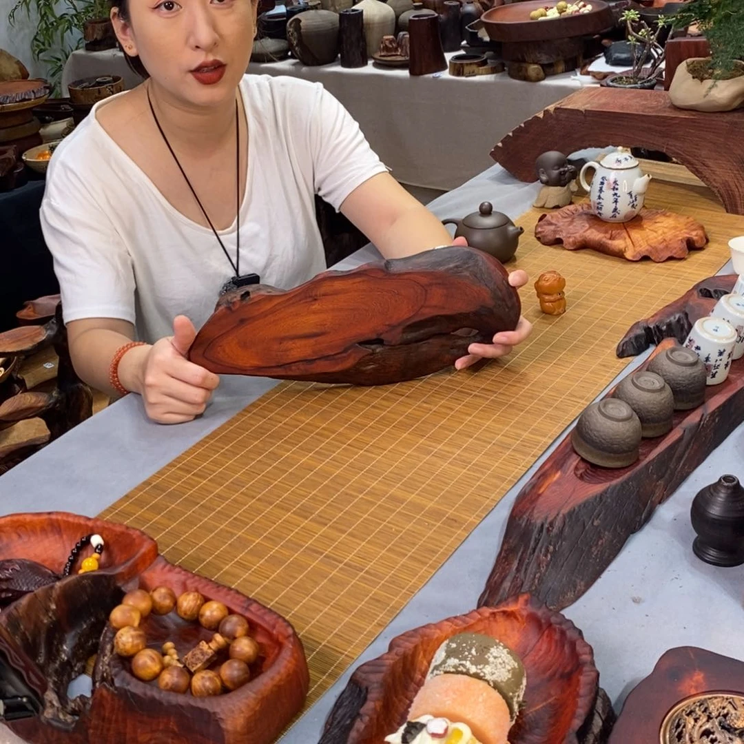 5.缅甸花梨随形干泡台底座
