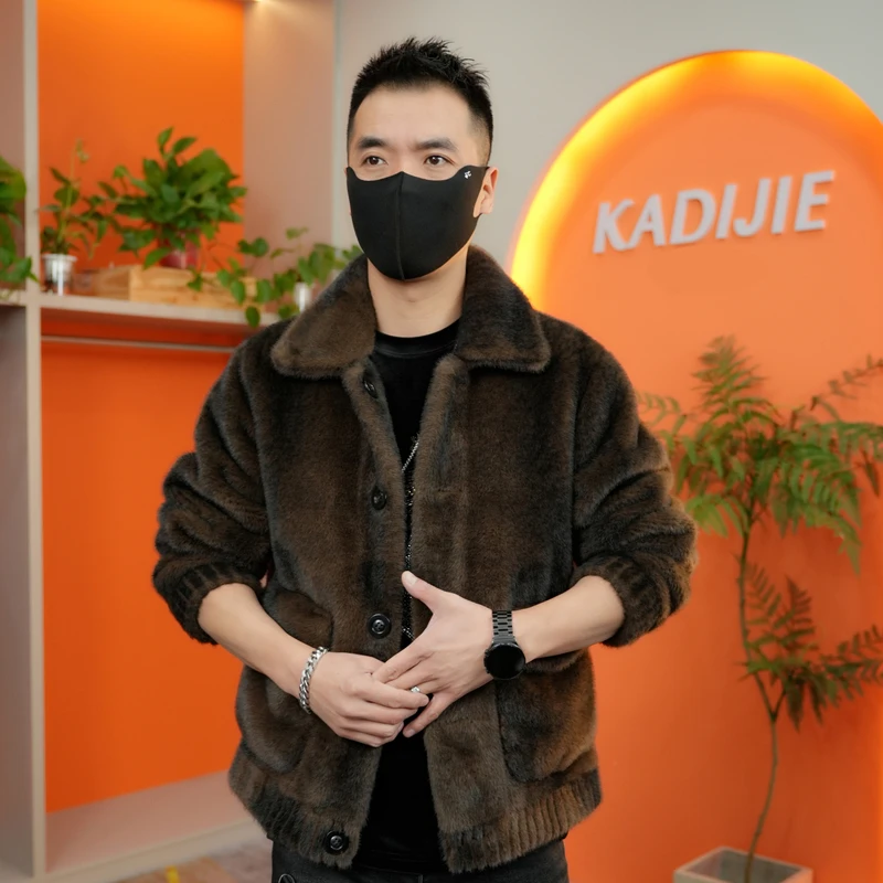 十字纹冬款时尚大码秋冬男装韩版潮流长袖双面穿男士潮流休闲夹克