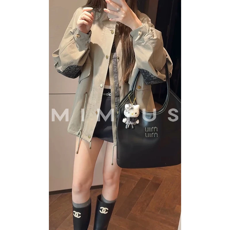 【mimius】喵喵 英伦风高级感腰果花拼接宽松休闲外套 G08086