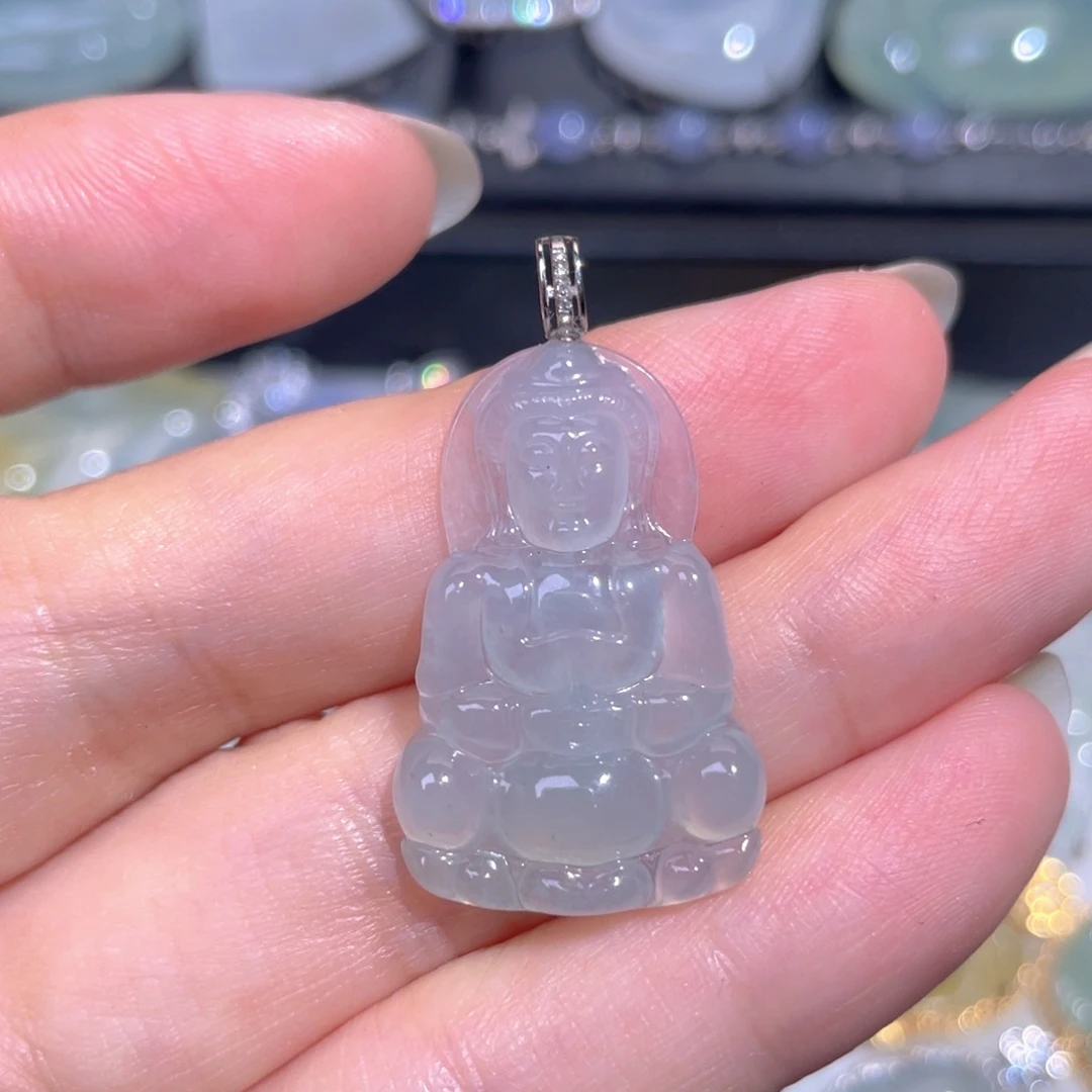 颈饰18K金镶嵌翡翠翡翠