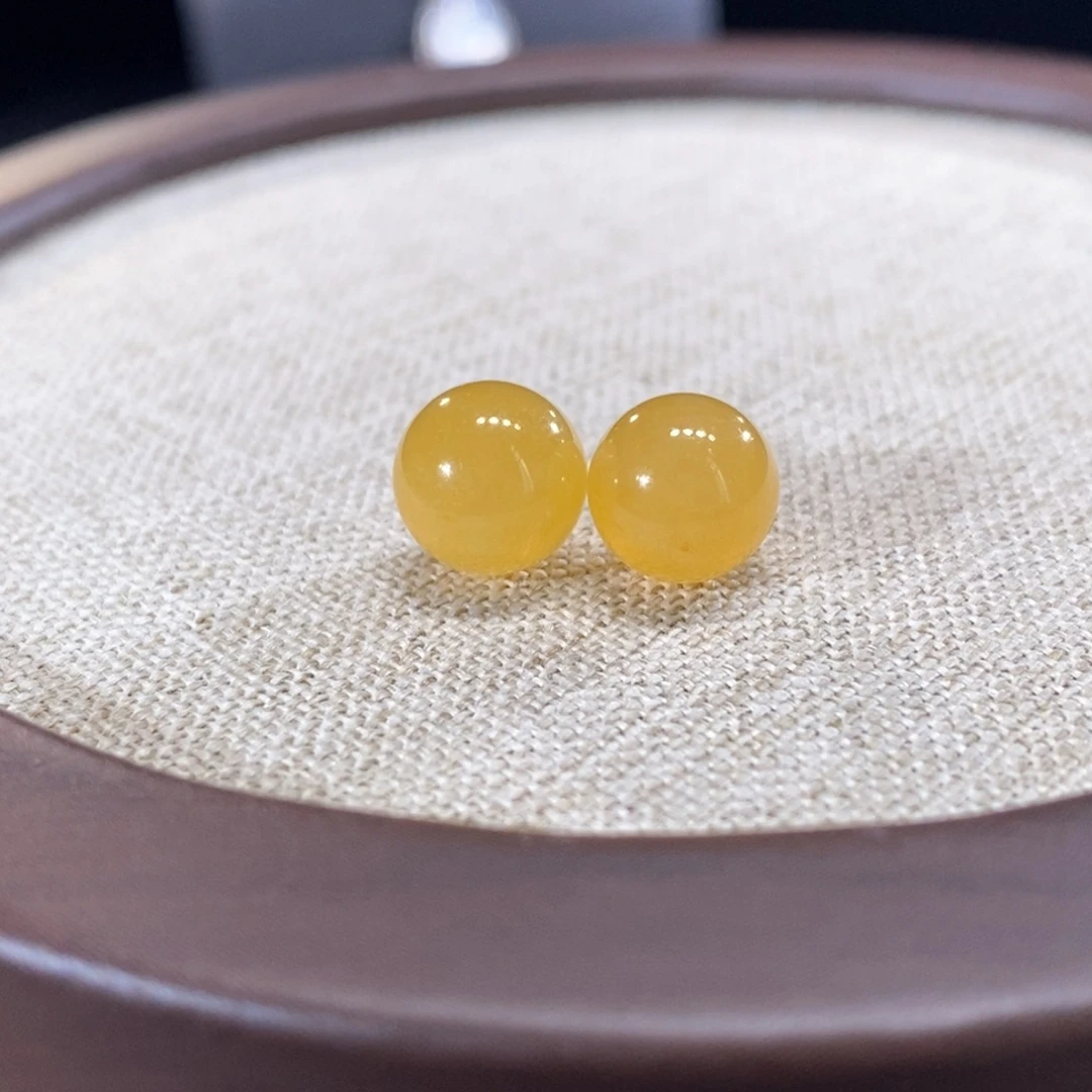 翡翠未镶嵌颈饰冰黄满色卡9.1/9.5mm多样性发其一