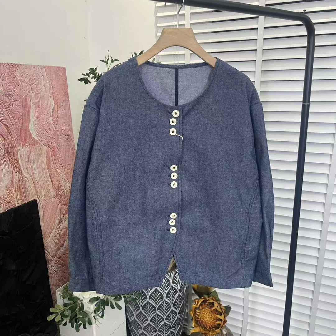 日系宽松休闲「全包边品质」单排扣外套女E5231