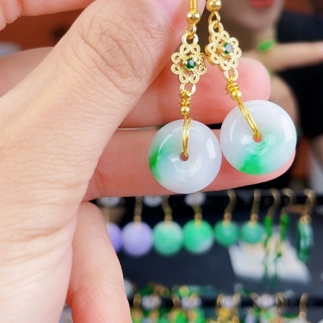 翡翠未镶嵌耳饰饰品