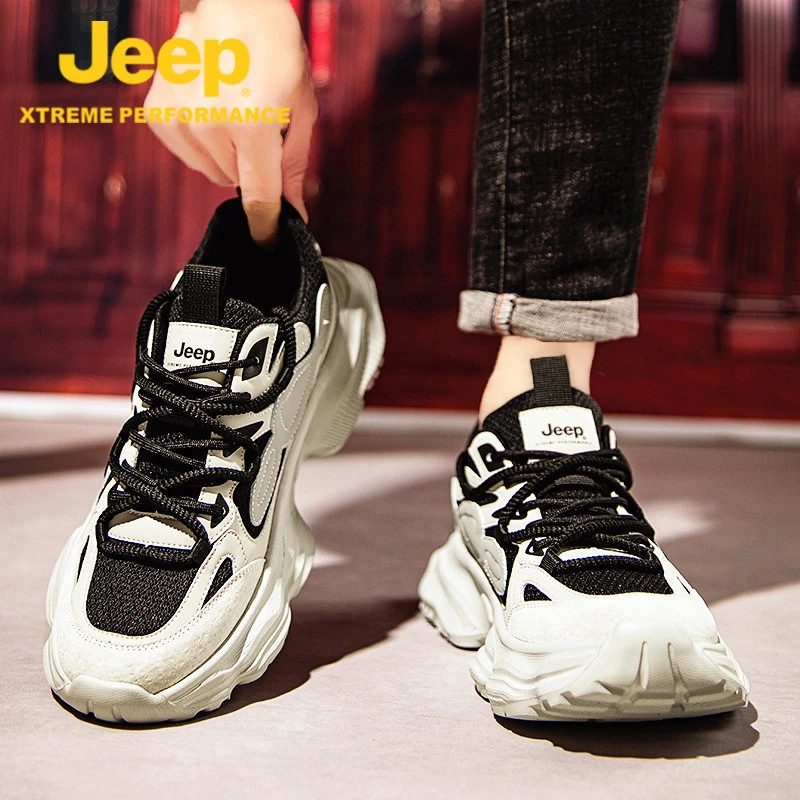 JEEP吉普老爹鞋男士休闲鞋子男款春季2025新款厚底登山运动鞋男鞋