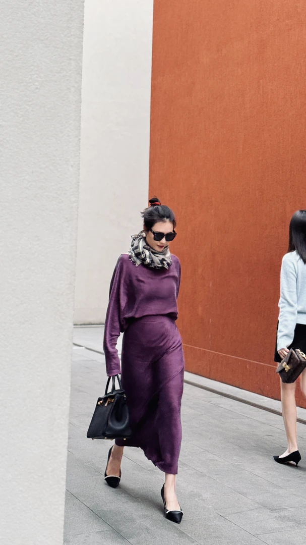 【Mei】仙气冰感砂洗铜氨丝一字领/鱼尾套装