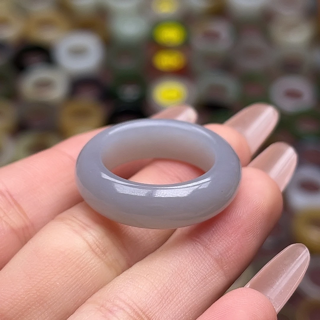 流***星和田玉未镶嵌戒指19.1