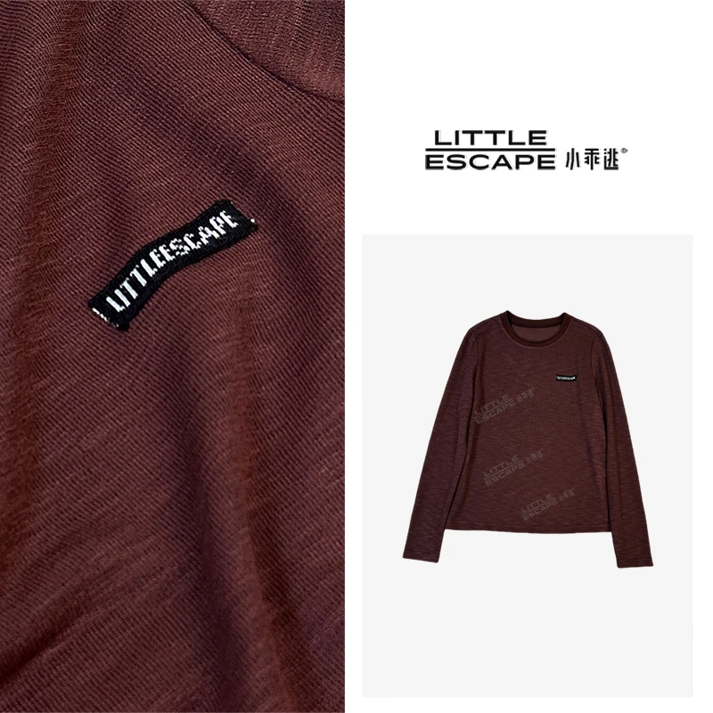 小乖逃三色！白色藏蓝咖色T恤黑色领LI字母咖色绣舒适薄款250768