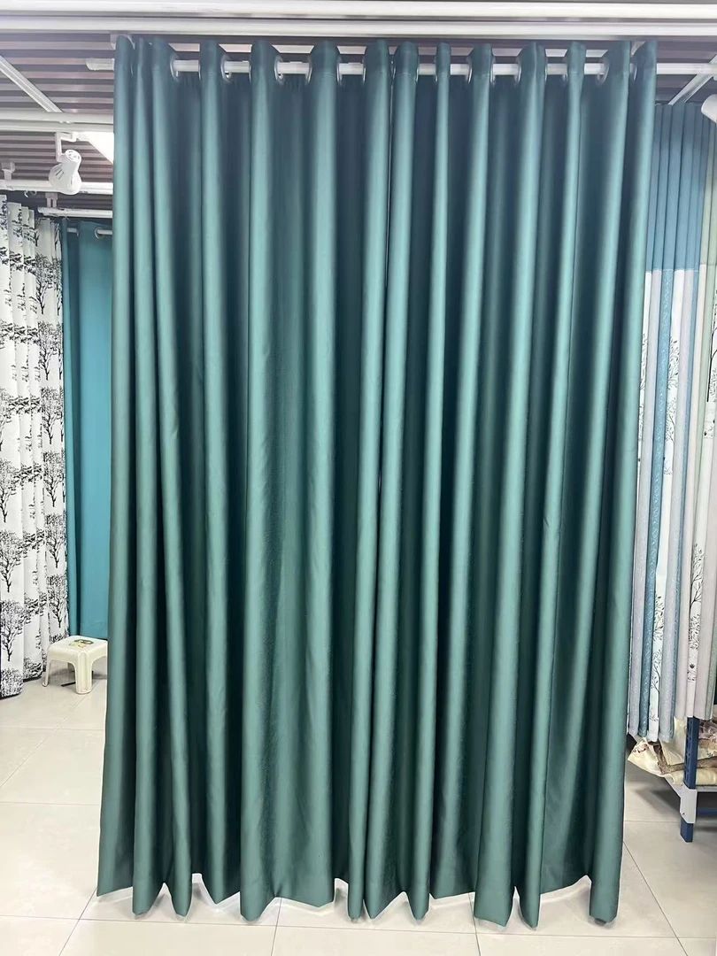 【福利】5米遮光墨绿加厚纯色成品窗帘（成品高2.5米，对分成两片）