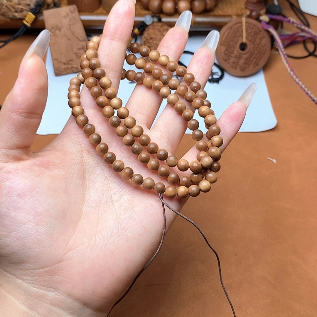 檀香木手串/手链0.6*108横纹沉水瑕疵