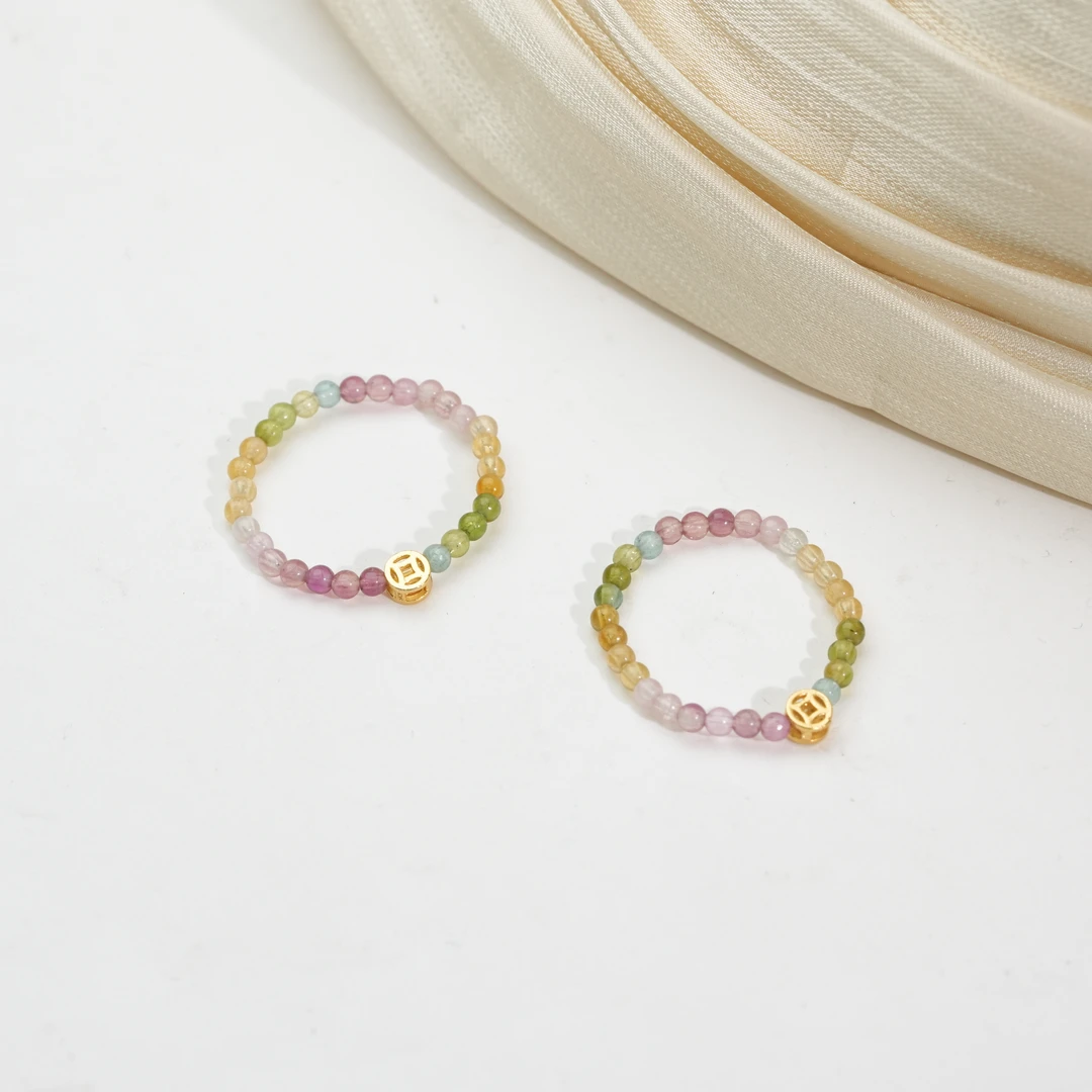 【小北珠宝】碧玺DIY圆珠戒圈约2mm+【多样性发一件】28-BL01X1688