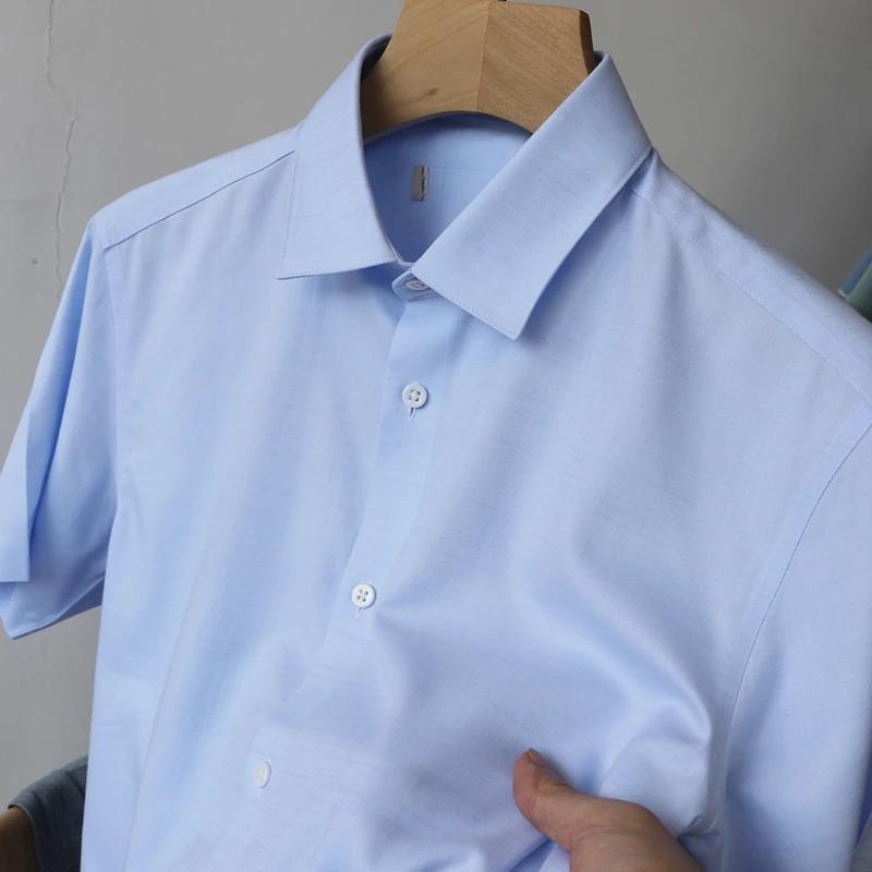 免烫工艺!!100棉  品牌剪标衬衫短袖夏季男休闲商务正装职业尖领