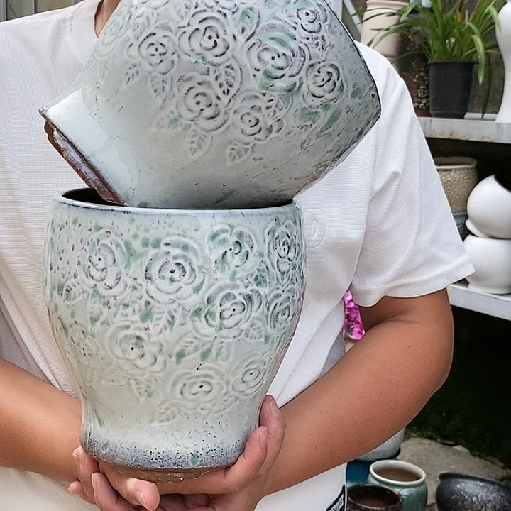 紫砂花盆口18高20厘米