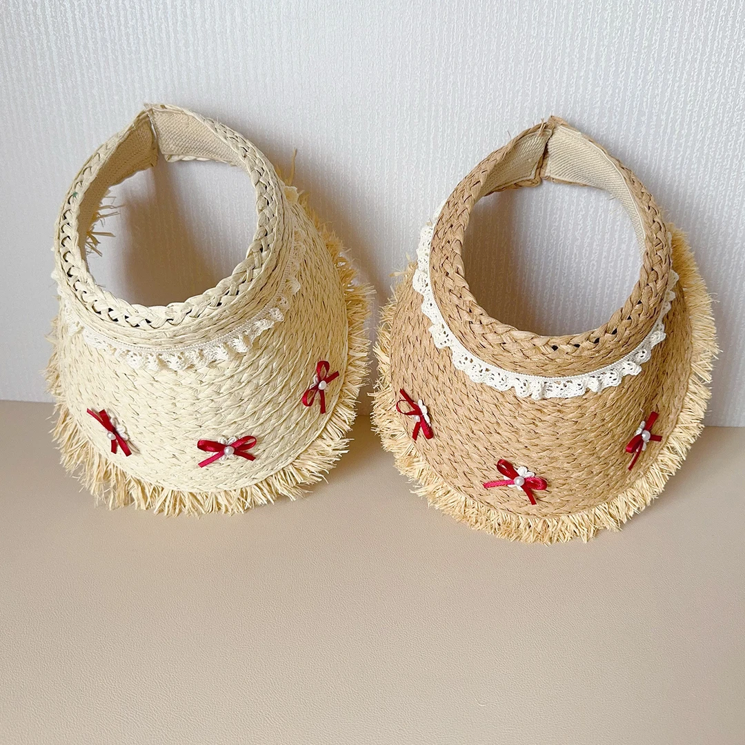 女童帽子夏季甜美时髦凉快遮阳大帽檐小女孩空顶帽森系防晒拍照帽