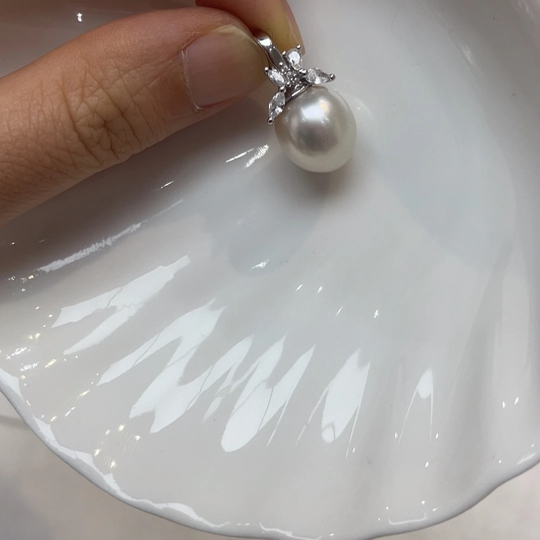 海水珍珠吊坠(不含链)银S925镶嵌