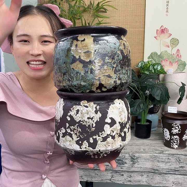 18×18-粗陶花盆包邮