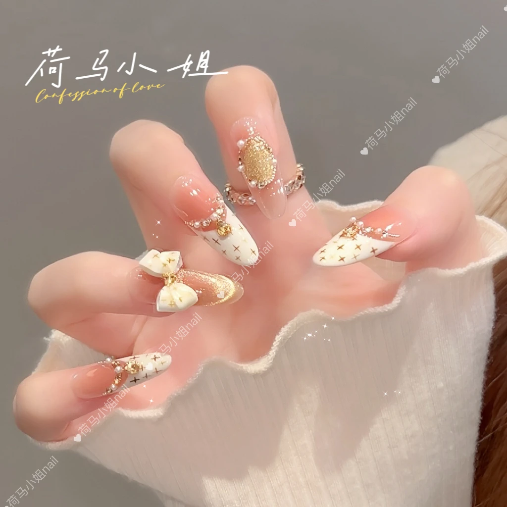 【香榭丽舍】小香风高级感法式猫眼显白纯手工穿戴甲精致美观