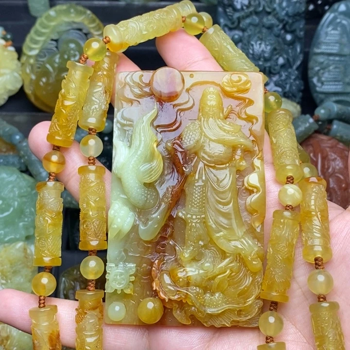 用***9蛇纹石玉未镶嵌颈饰