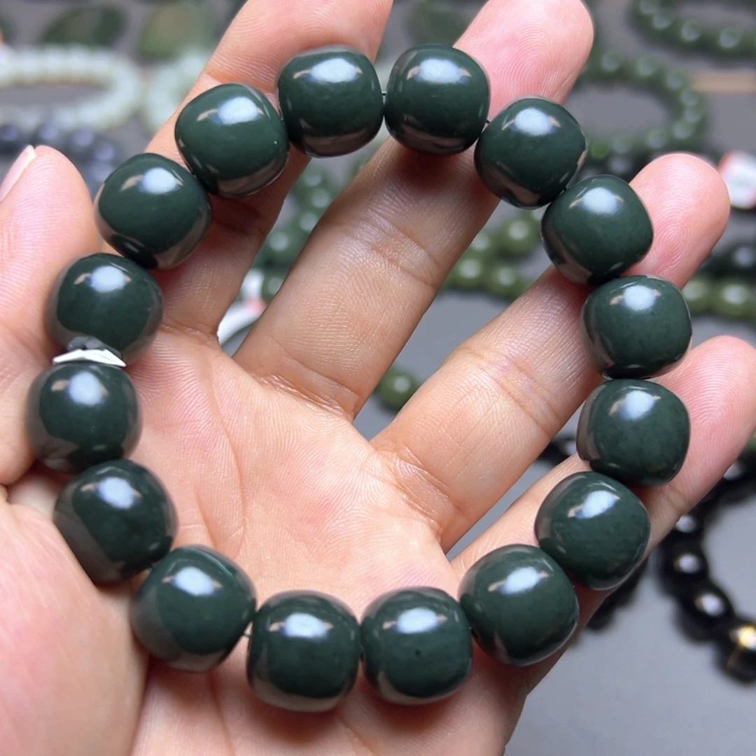 和田玉未镶嵌手链蓝调卡14