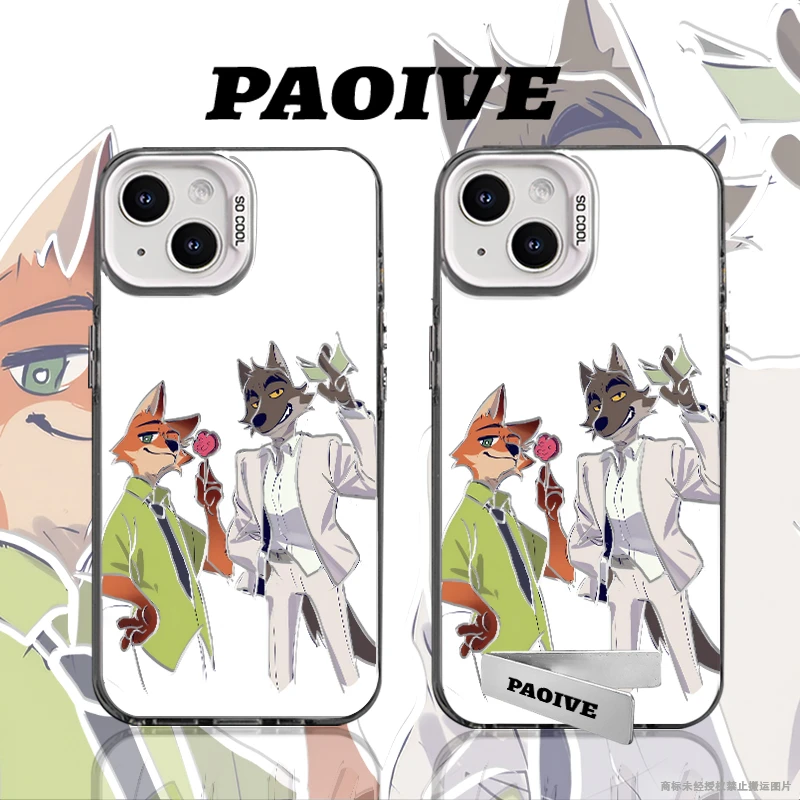 尼克大坏狼适用苹果华为vivoiPhone小米三星防摔彩银手机壳