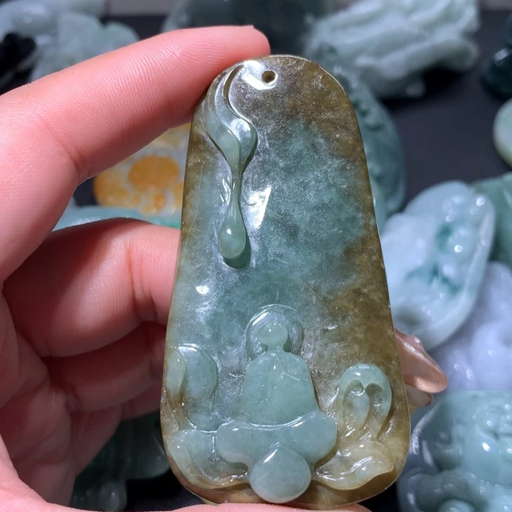 翡翠未镶嵌颈饰保真天然A货翡翠