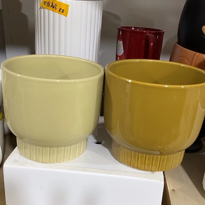 陶瓷花盆有孔 瑕疵介意勿拍