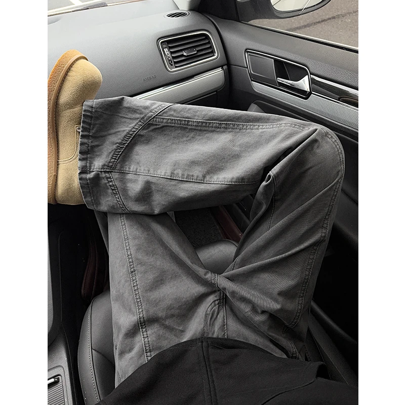 牛仔裤男款2025新款春秋款直筒微喇男生美式高街潮牌痞帅炸街裤子